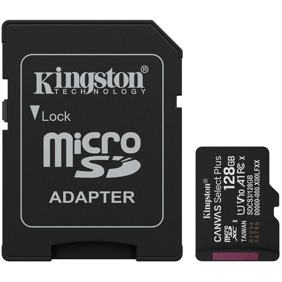 Kingston 128GB microSDXC Canvas Select Plus Gen3 150MB/s A1 Card + Adapter