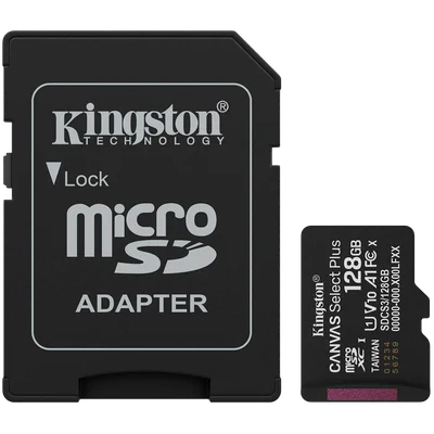 Kingston 128GB microSDXC Canvas Select Plus Gen3 150MB/s A1 Card + Adapter