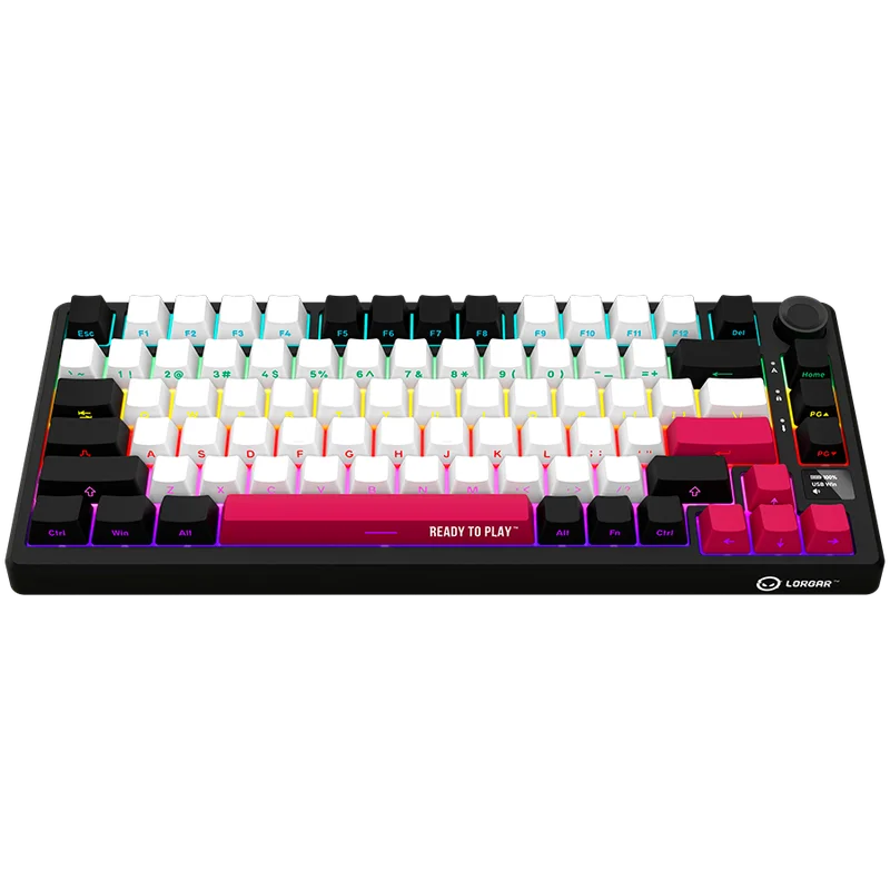 LORGAR KBP7075W, Wireless 75% Mechanical Gaming Keyboard Pro, Black/red, EN layout