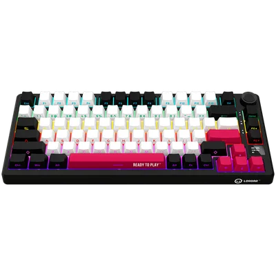 LORGAR KBP7075W, Wireless 75% Mechanical Gaming Keyboard Pro, Black/red, EN layout