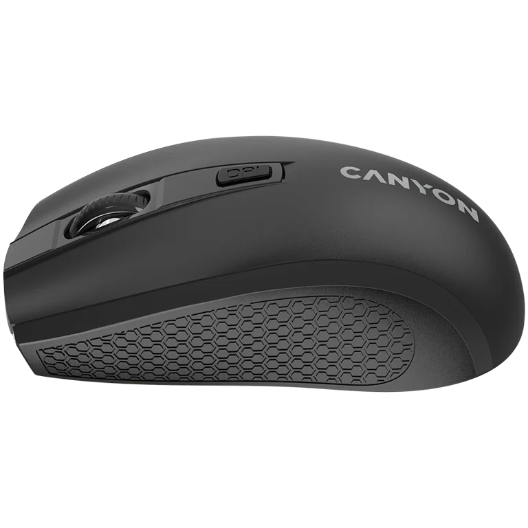 CANYON MW-7, 2.4Ghz wireless mouse, 6 buttons, DPI 800/1200/1600, with 1 AA battery ,size 110*60*37mm,58g,black