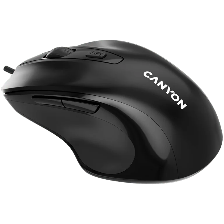 Мишка CANYON – M-6, с кабел, 3200 DPI, 6 бутона, черна
