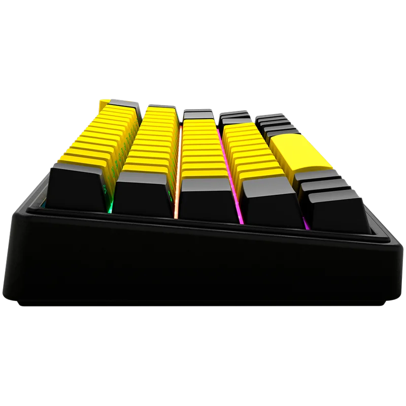 LORGAR KBP70MW, Wireless 65% Mechanical Gaming Keyboard Pro, Black/yellow, EN layout