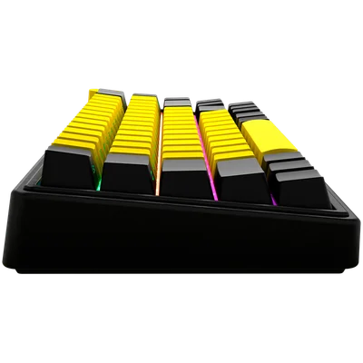 LORGAR KBP70MW, Wireless 65% Mechanical Gaming Keyboard Pro, Black/yellow, EN layout