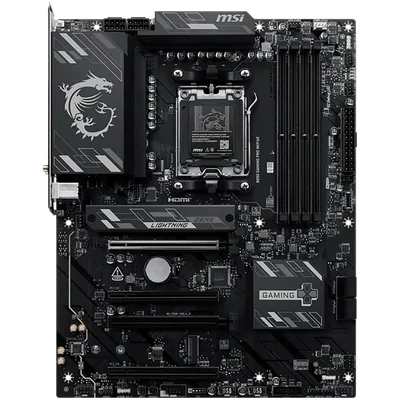 MSI B850 GAMING PRO WIFI6E, ATX, Socket AM5, 4x DDR5 Dual Channel up to 8200(OC)MHz, 4x PCIe x16 slot, 2x M.2 slot, 4x USB 5Gbps, 3x USB 10Gbps, 1x USB 10Gbps Type-C, HDMI, DP, 7.1 HD Audio, 2.5G LAN, WiFI 6E, BT, 3Y