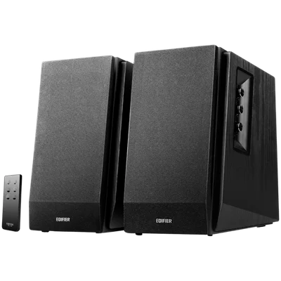 Edifier R1700BT 2.0 Bookshelf Speakers, BT V5.1, RCA, 0.75-inch Tweeters, 4-inch Drivers, 66W (RMS), Control Knobs and Remote Control, Black
