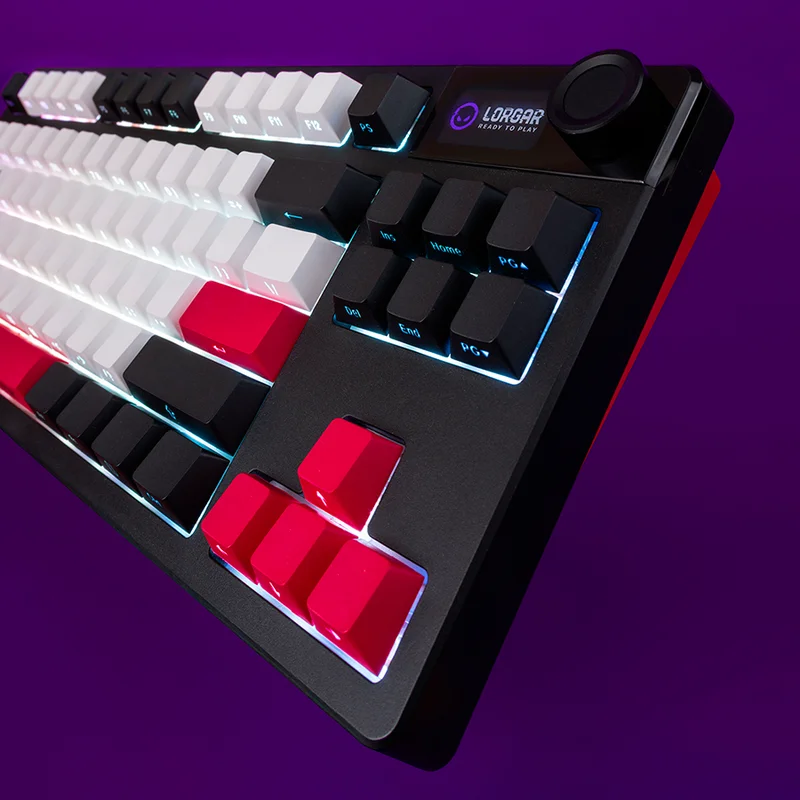 LORGAR KBP70TKLW, Wireless TKL Mechanical Gaming Keyboard Pro, Black/red, EN layout