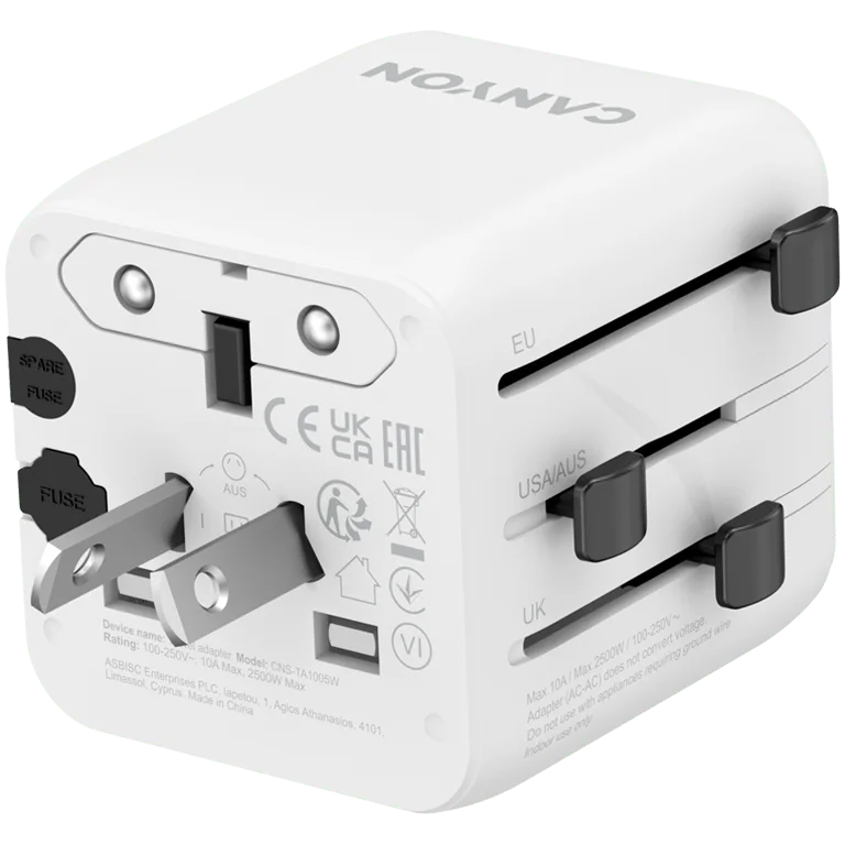 CANYON Travel Adapter OnTour One EU/UK/US/AUS White