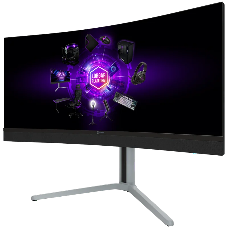 LORGAR 34MP1, UWQHD MiniLED Gaming Monitor Pro, 34'' (3440*1440) VA curved monitor, black/milky grey