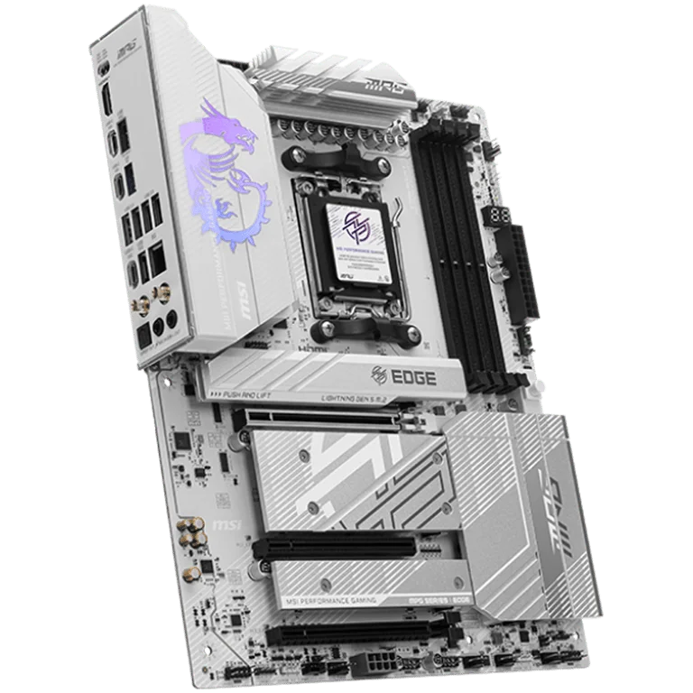 MSI MPG B850 EDGE TI WIFI, ATX, Socket AM5, 4x DDR5 Dual Channel DDR5 up to 8400(OC)MHz, 3x PCIe 3.0 x16 slot, 4x M.2 slot, 4x USB 2.0, 1x USB 5Gbps, 2x USB 10Gbps, 3x USB 10Gbps Type-C, HDMI, 7.1 HD Audio, 5G LAN, WiFI 7, BT, 3Y