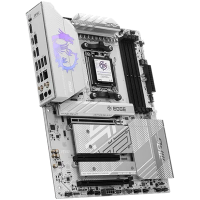 MSI MPG B850 EDGE TI WIFI, ATX, Socket AM5, 4x DDR5 Dual Channel DDR5 up to 8400(OC)MHz, 3x PCIe 3.0 x16 slot, 4x M.2 slot, 4x USB 2.0, 1x USB 5Gbps, 2x USB 10Gbps, 3x USB 10Gbps Type-C, HDMI, 7.1 HD Audio, 5G LAN, WiFI 7, BT, 3Y