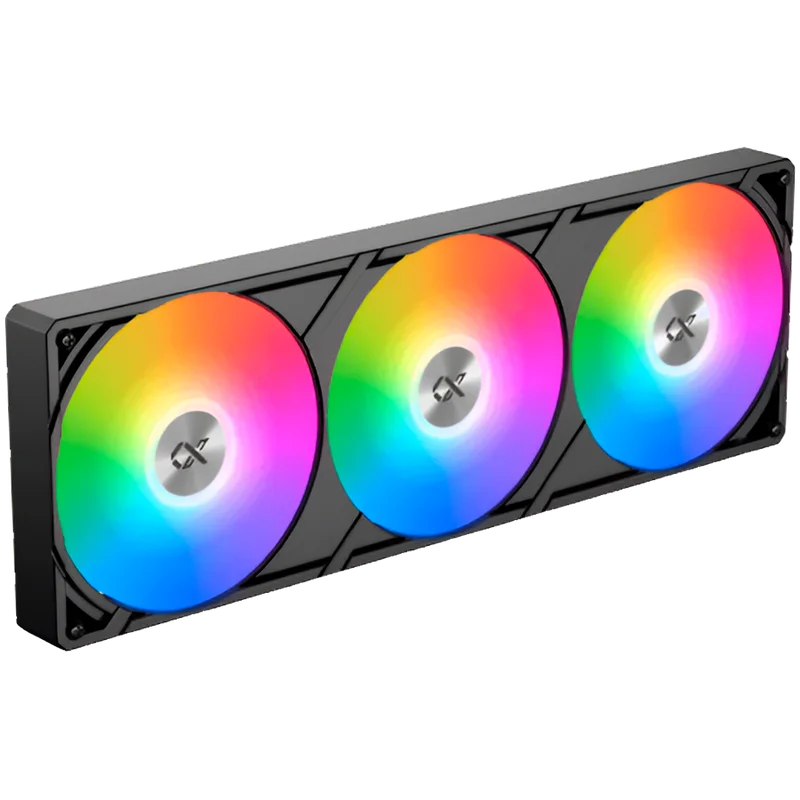 Охладител за процесор XIGMATEK Connect Ultra 360 EN48371 AIO, течен, ARGB, 3x120 мм вентилатори, OLED Pump Head, черен