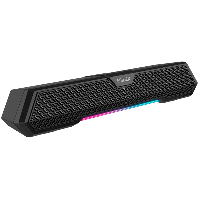 Edifier MG250 2.0 Desktop Soundbar, Bluetooth V5.3, USB-A soundcard input, 2-inch full-range drivers 5W (RMS) output, RGB light strip with companion app control, Built-in MEMS microphone with noise-cancellation, One-touch touch-panel control, Black