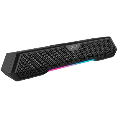 Edifier MG250 2.0 Desktop Soundbar, Bluetooth V5.3, USB-A soundcard input, 2-inch full-range drivers 5W (RMS) output, RGB light strip with companion app control, Built-in MEMS microphone with noise-cancellation, One-touch touch-panel control, Black