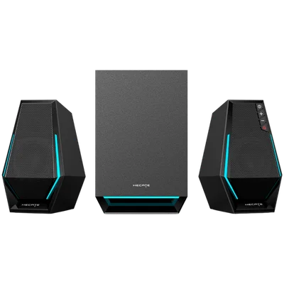 Edifier G1500 MAX 2.1 Audio System, BT V5.3, USB, AUX, 2.5-inch Drivers, 4-inch Subwoofer, RGB Lighting, 30W (RMS), Black
