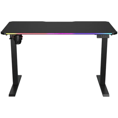 Гейминг бюро COUGAR GAMING – E-ARES 120, RGB осветление, електрическо регулиране на височината, 120x60 см, черен
