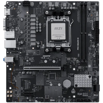 Дънна платка MSI PRO B840M-B Micro ATX Socket AM5 DDR5 8000MHz 2x M.2 7.1 Audio 2.5G LAN