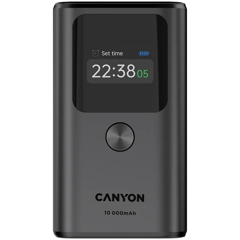 Външна батерия CANYON OnPower 130 10000mAh PD30W тъмно сив