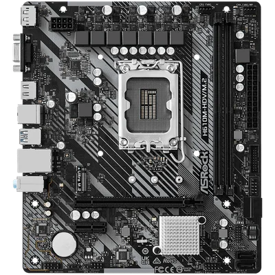 ASROCK Main Board Desktop H610M-HDV/M.2 (S1700, 2x DDR4, 1x PCIe 4.0 x16, 1x PCIe 3.0 x1, 4x SATA3 6.0Gb/s, 1x m.2 PCIe, 4x USB 3.2, 6x USB 2.0, 1x Com port header, 1x VGA, 1x HDMI, 1x DP 1.4, 1x GLAN, mATX) Retail