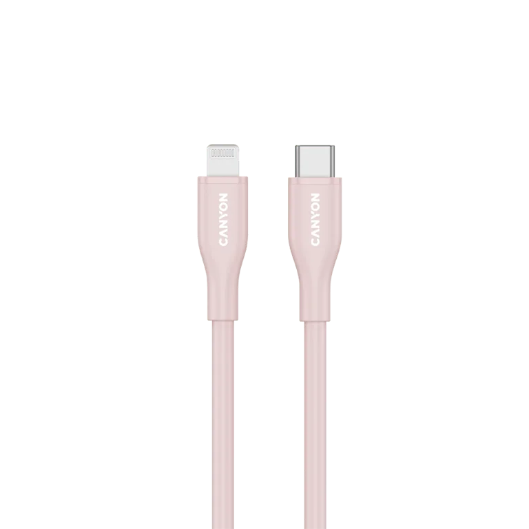 USB-C към Lightning кабел CANYON CLNM60 60W MFI 1m силиконов Розов