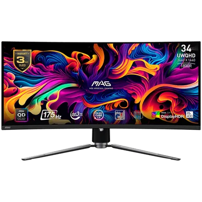 Монитор MSI MAG 341CQP QD-OLED, 34" QD-OLED, 175Hz, UWQHD (3440x1440), 21:9, 1800R, 0.03ms