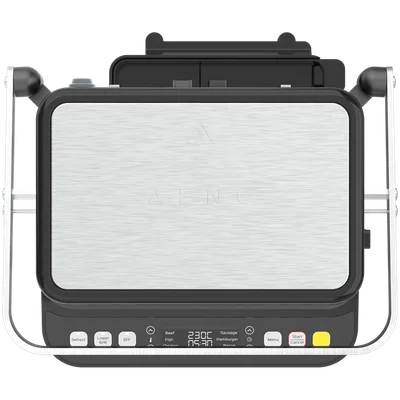 AENO ''Electric Grill EG5: 2000W, 2 heating modes - Lower Grill, Both Grills, 6 preset programs, Defrost, Max opening angle -180°, Temperature regulation, Timer, Removable double-sided plates, Plate size 320*220mm''