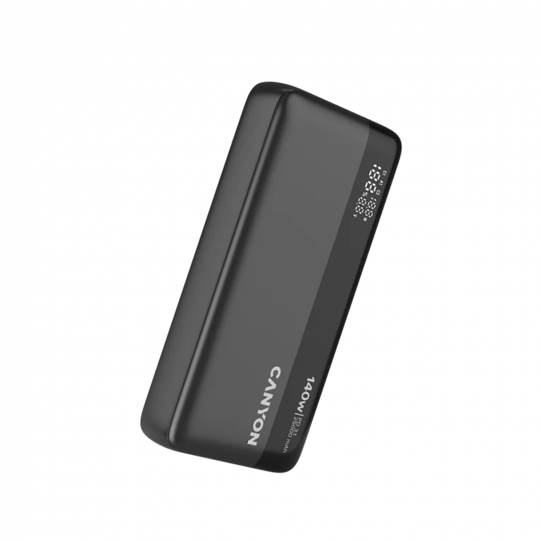 Външна батерия CANYON OnPower 240 PB-240 25000mAh 140W Power Delivery, три порта, дисплей, тъмно сив
