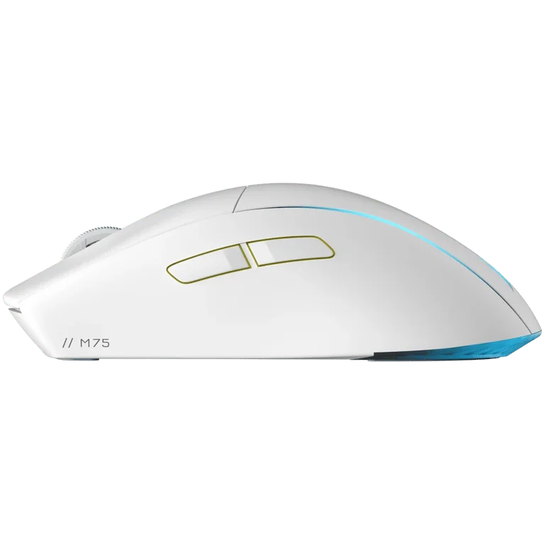 Гейминг мишка CORSAIR M75 WIRELESS, RGB, безжична, бяла