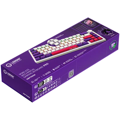 LORGAR KBP70MW, Wireless 65% Mechanical Gaming Keyboard Pro, White, EN layout