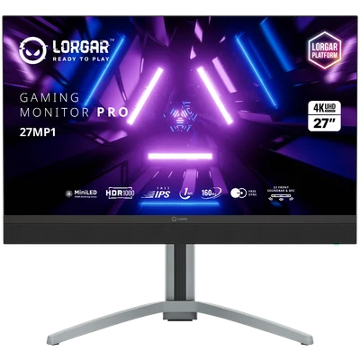 LORGAR 27MP1, UHD MiniLED Gaming Monitor Pro, 27'' (3840*2160) fast IPS flat monitor, black/milky grey