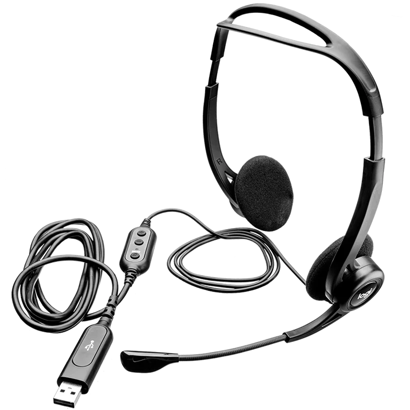 Слушалки Logitech PC960 кабелни стерео черни USB