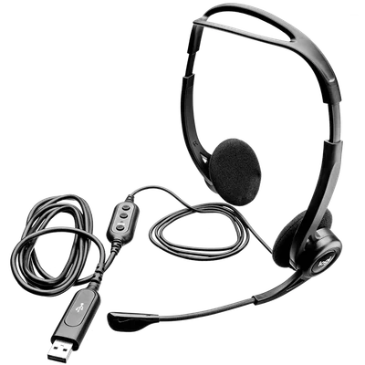 Слушалки Logitech PC960 кабелни стерео черни USB