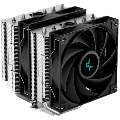 Охладител за процесор DeepCool AG620, 2x120mm PWM вентилатор, TDP 260W, 6 топлинни тръби, LGA2066/2011-v3/2011/1700/1200/115x, AMD AM5/AM4, 129x136x157 mm, черен