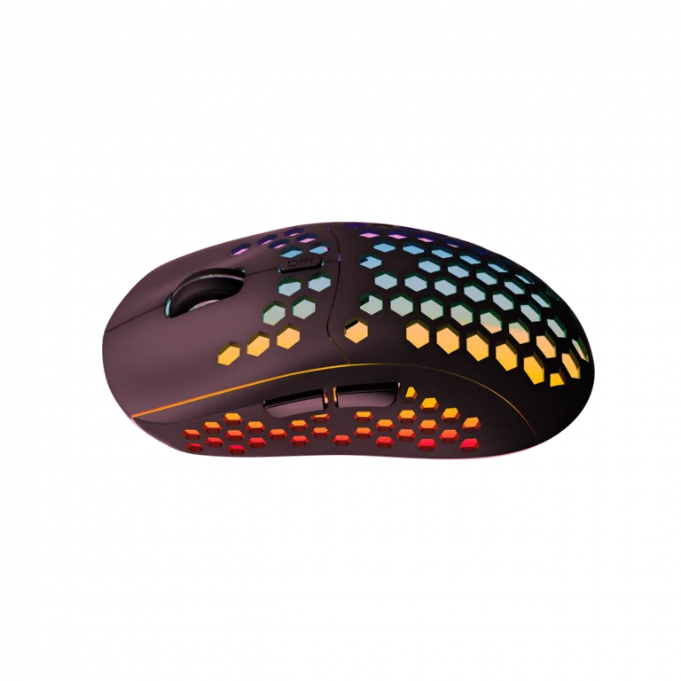 Canyon 7keys Gaming 2.4G wireless mouse, KA8 sensor, DPI up to 1600, rubber coating on panel, Huano 1million switch, 45cm PVC cable, ABS material. 400mAh battery, size: 125.8*63.7*41mm, weight: 95g, Black