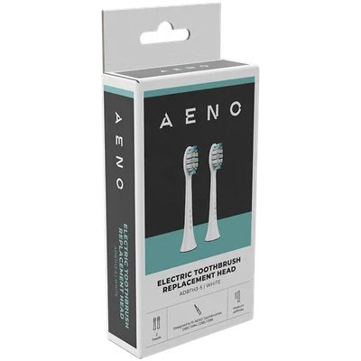 AENO Replacement toothbrush heads, White, Dupont bristles, 2pcs in set (for ADB0003/ADB0005 and ADB0004/ADB0006)