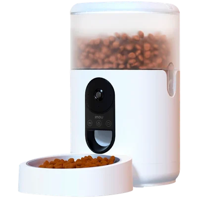 Умен дозатор за храна за домашни любимци IMOU, 2.5K HD, 360° изглед, Wi-Fi, бял