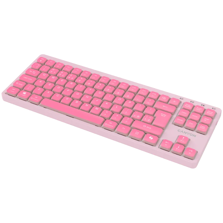 Клавиатура CANYON OnType 10 Low Profile механична, TKL, USB, розова