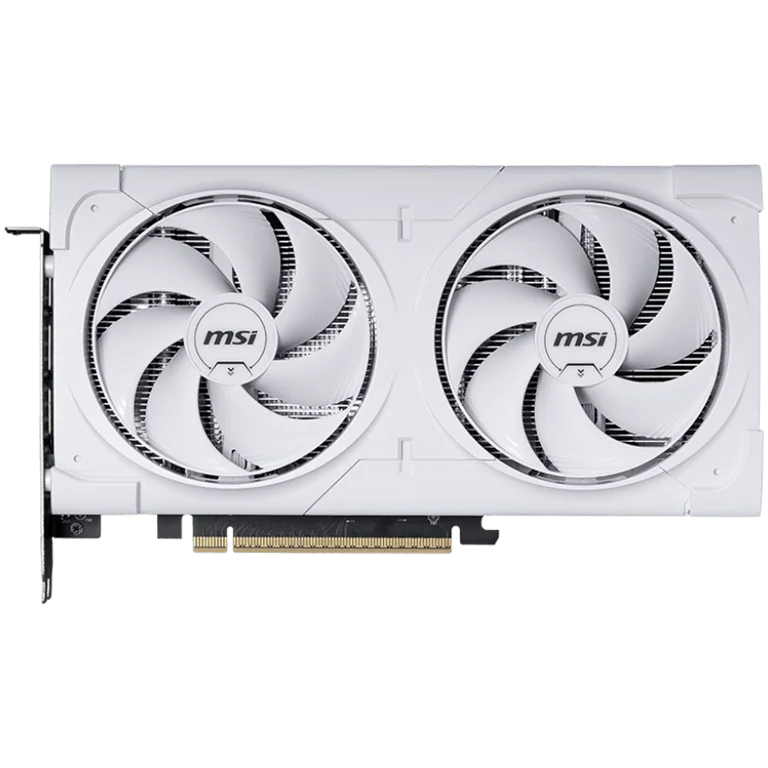 MSI Video Card NVIDIA GeForce RTX 5060 Ti 8G VENTUS 2X OC WHITE PLUS, 8GB GDDR7, 128-bit, 2617 MHz Boost, 4608 CUDA Cores, PCIe 5.0 (x8), 3x DP 2.1b, HDMI 2.1b, RAY TRACING, Dual Fan, 180W TDP, 8-pin PCIe Power, G-SYNC, 2-Slot, 3Y