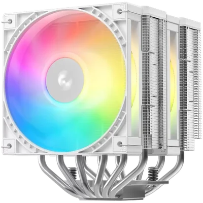 Охладител за процесор DeepCool AG620 G2 WH ARGB, 2x120mm PWM ARGB вентилатора, бял, R-AG620-WHAMMG2-G