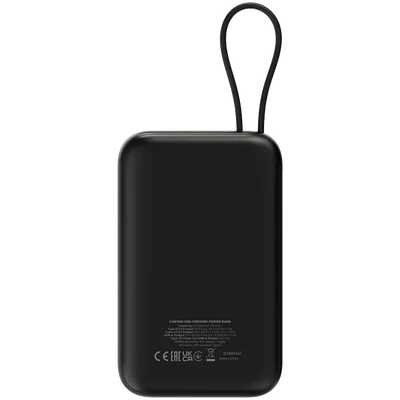 CANYON power bank OnPower 101 built-in cable 10000 mAh PD22.5W Black