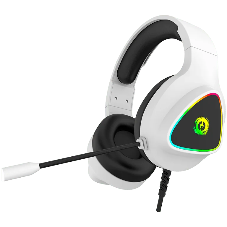 Гейминг слушалки CANYON – Shadder GH-6, бели, 50 mm драйвери, RGB подсветка, кабелни