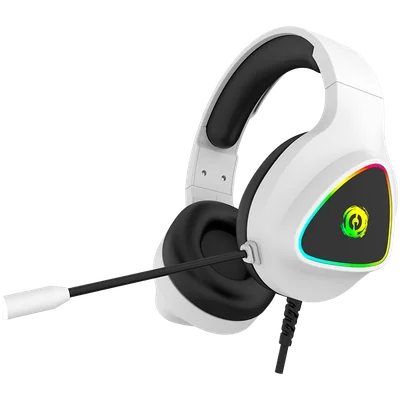Гейминг слушалки CANYON – Shadder GH-6, бели, 50 mm драйвери, RGB подсветка, кабелни