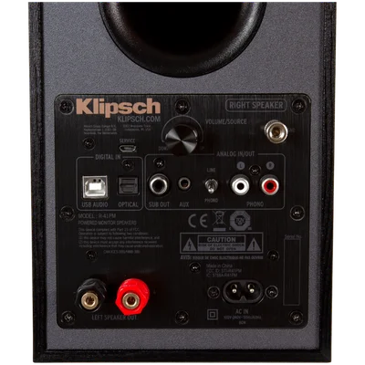 Klipsch Reference R-41PM Powered Bookshelf Speakers, Black, Pair