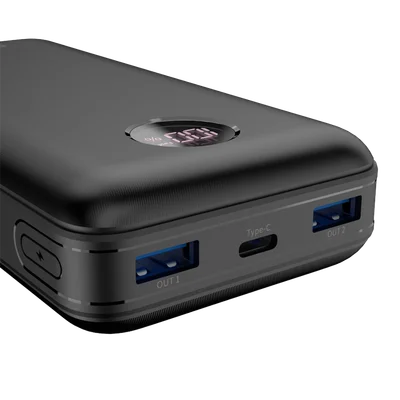 Външна батерия CANYON PB-2002 20000 mAh LED дисплей PD 20W QC 3.0 Черен