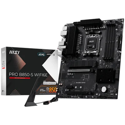 Дънна платка MSI PRO B850-S WIFI6E ATX Socket AM5 DDR5 до 8200MHz 2x PCIe x16 2x M.2 2.5G LAN Wi-Fi 6E Bluetooth 5.3