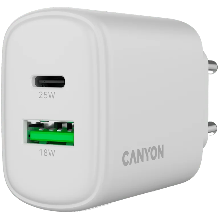 CANYON charger OnCharge 250 25W 1xPD 1xQC EU White