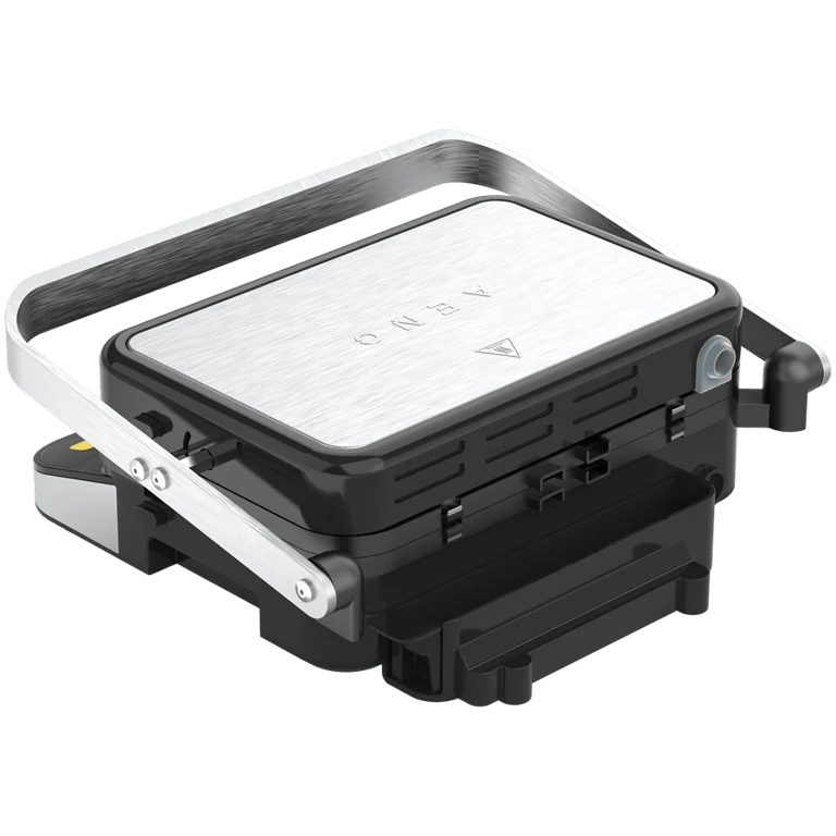 AENO ''Electric Grill EG5: 2000W, 2 heating modes - Lower Grill, Both Grills, 6 preset programs, Defrost, Max opening angle -180°, Temperature regulation, Timer, Removable double-sided plates, Plate size 320*220mm''