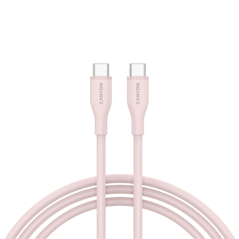 USB-C кабел CANYON CC60SC10 60W 1m силикон Pink Sand