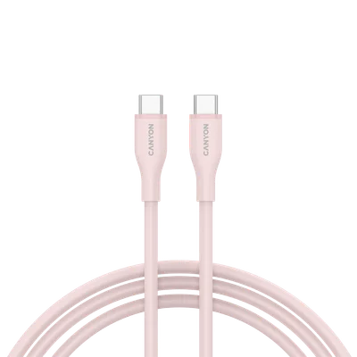 USB-C кабел CANYON CC60SC10 60W 1m силикон Pink Sand
