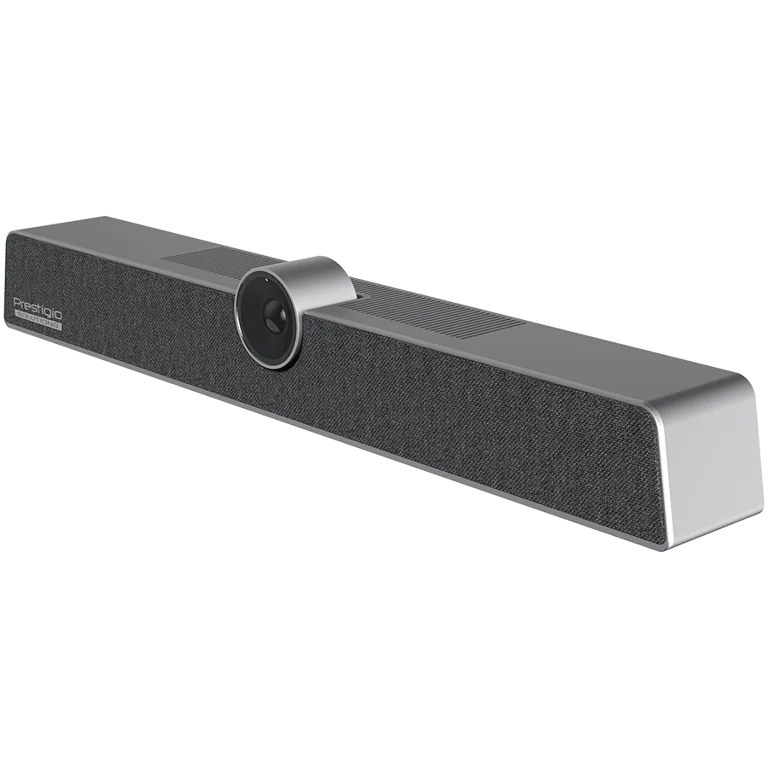 Prestigio Solutions Video Conferencing Collaboration Bar Alpha: UHD, 12MP, 6 mic, 8m (Range), Connection via USB Type-C or AUX